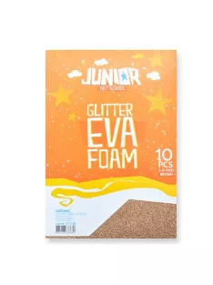   Junior Kreatív Junior csillámos dekor gumilap A/4, óarany 10 db/csomag