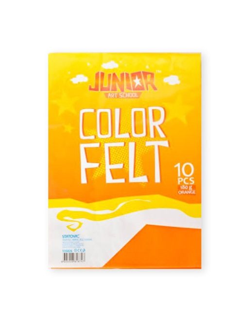 Junior Kreatív Junior filc lapok A/4, narancssárga, 10 db/csomag