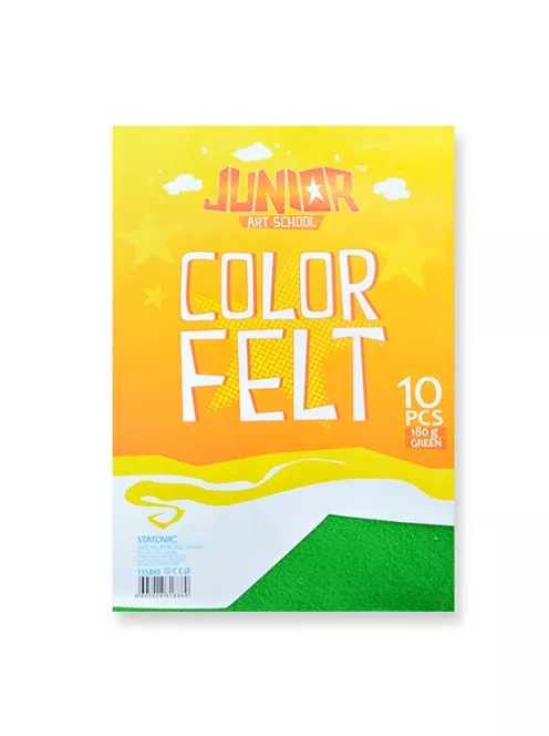 Junior Kreatív Junior filc lapok A/4, zöld 10 db/csomag