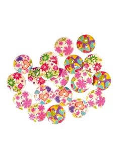 Junior Kreatív Junior gomb, virágos, 15mm, 20 db/csomag