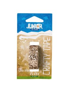   Junior Kreatív Junior csillámos dekorszalag, arany,  15 mmx1 m