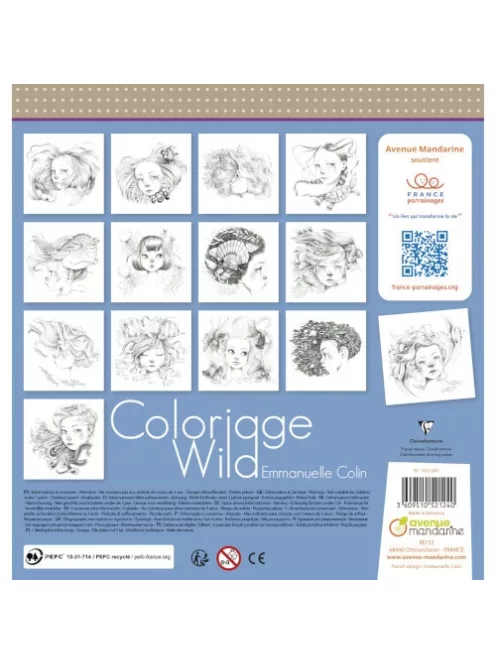 Avenue Mandarine Kreatív színezőfüzet Avenue Mandarine Wild 6 spirálos