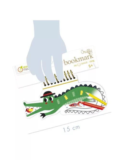 Avenue Mandarine Kreatív színező Avenue Mandarine Graffy könyvjelző Krokodil