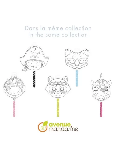 Avenue Mandarine Kreatív színező Avenue Mandarine Graffy álarc pálcikával Unikornis