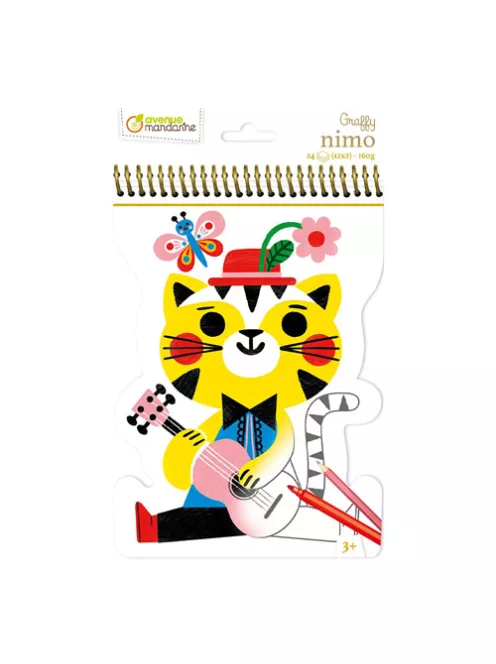 Avenue Mandarine Kreatív színezőfüzet Avenue Mandarine Graffy Macska