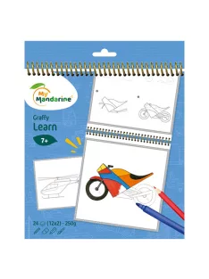   Avenue Mandarine Kreatív színezőfüzet Avenue Mandarine Graffy Learn Közlekedési eszközök