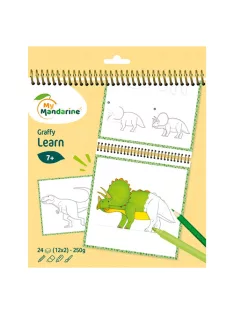   Avenue Mandarine Kreatív színezőfüzet Avenue Mandarine Graffy Learn Dinoszauruszok