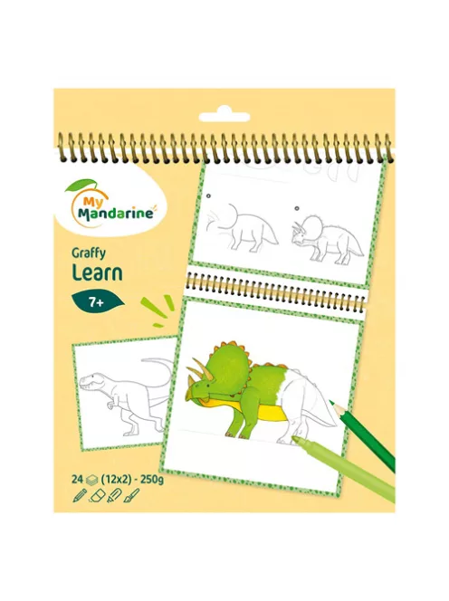 Avenue Mandarine Kreatív színezőfüzet Avenue Mandarine Graffy Learn Dinoszauruszok