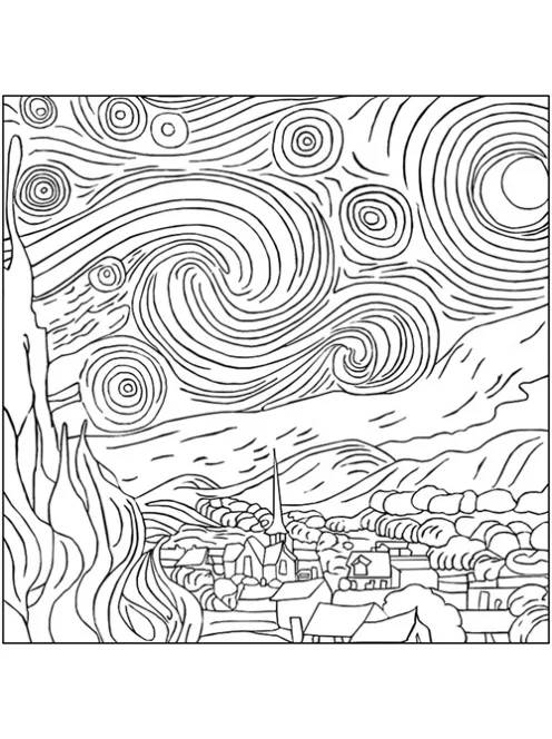 Fridolin Kreatív színezőfüzet Fridolin Van Gogh 4 motívum, összecsukható