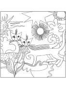 Fridolin Kreatív színezőfüzet Rosina Wachtmeister 4 motívum, összecsukható