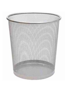   Fémhálós papírkosár 20 liter 29,5x33cm, nagy Bluering® ezüst