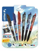 PILOT Rollertoll készlet, 0,35 mm, nyomógombos, PILOT "Frixion Ball"/"Frixion Ball Plus", 3különböző szín+One Piece matrica