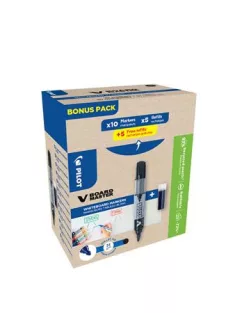   PILOT Táblamarker, 2,3 mm, kúpos, PILOT "V-Board Master, Bonus Pack", fekete + betét