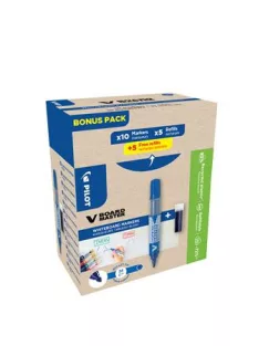   PILOT Táblamarker, 2,3 mm, kúpos, PILOT "V-Board Master, Bonus Pack", kék + betét