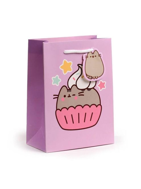 Pusheen cicás ajándéktáska, 23x17x9cm, közepes, muffin