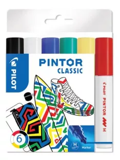   PILOT Dekormarker készlet, 1,4 mm, PILOT "Pintor M" 6 különböző klasszikus szín