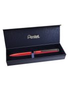 PENTEL Rollertoll, 0,35 mm, rotációs, matt piros tolltest, PENTEL "EnerGel BL-2507" kék