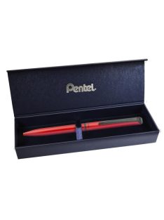   PENTEL Zseléstoll, 0,35 mm, rotációs, matt piros tolltest, PENTEL "EnerGel BL-2507" kék