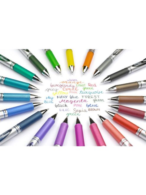 PENTEL Zseléstoll, 035 mm, nyomógombos, PENTEL "EnerGel BL77", narancs