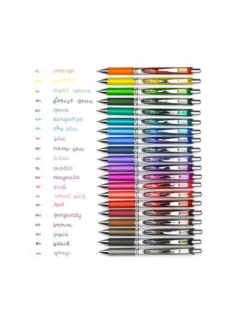 PENTEL Zseléstoll, 035 mm, nyomógombos, PENTEL "EnerGel BL77", narancs