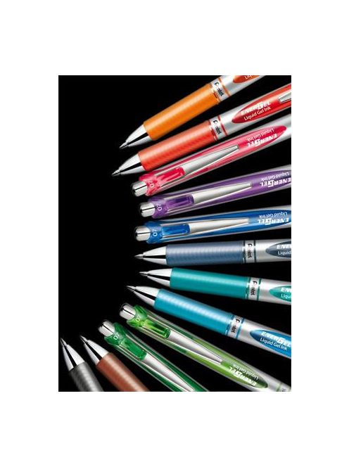 PENTEL Zseléstoll, 035 mm, nyomógombos, PENTEL "EnerGel BL77", korall