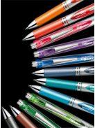 PENTEL Zseléstoll, 035 mm, nyomógombos, PENTEL "EnerGel BL77", világoskék