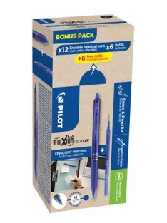   PILOT Rollertoll, 0,35 mm, törölhető, nyomógombos, PILOT "Frixion Clicker, Bonus Pack", kék + betét