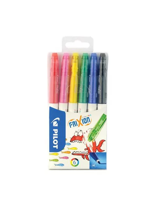 PILOT Filctoll készlet, 0,39-0,7 mm, törölhető, PILOT "Frixion Colors", 6 különböző szín