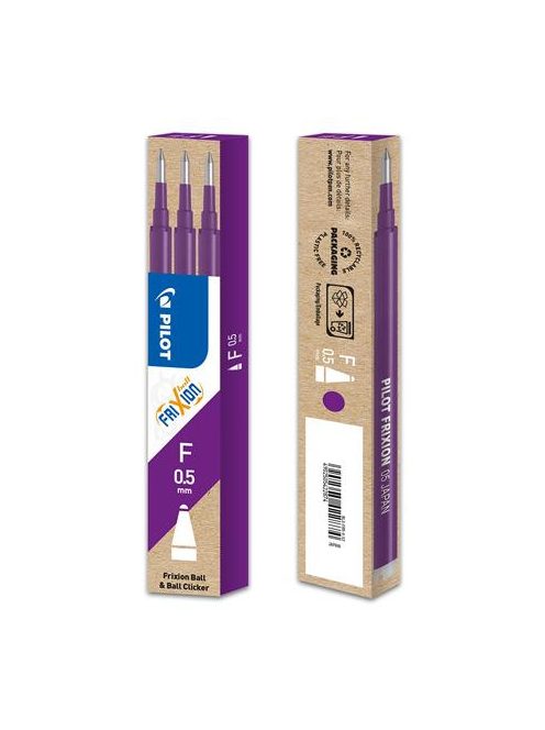 PILOT Rollertoll betét, 0,25 mm, törölhető, PILOT "Frixion Ball/Clicker", lila