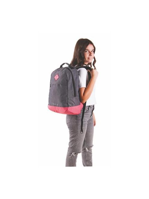 PULSE Hátizsák, notebook tartóval, PULSE "Bicolor", szürke-pink