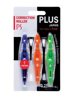   PLUS Hibajavító roller, 4,2mm x 6m, PLUS "PS", 3 különböző szín