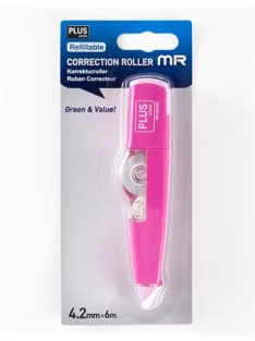  PLUS Hibajavító roller, 4,2mm x 6m, PLUS "MR", pink