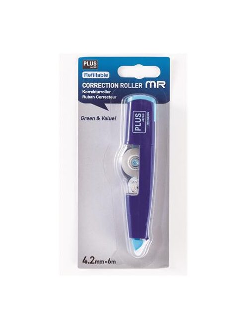 PLUS Hibajavító roller, 4,2mm x 6m, PLUS "MR", kék