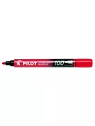 PILOT Alkoholos marker, 1 mm, kúpos, PILOT "Permanent Marker 100", piros