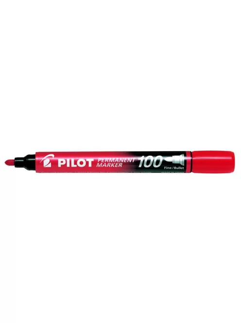 PILOT Alkoholos marker, 1 mm, kúpos, PILOT "Permanent Marker 100", piros