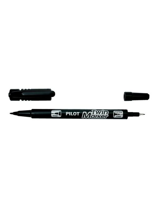 PILOT Alkoholos marker, 0,8/2 mm, kétvégű, PILOT "Twin", fekete