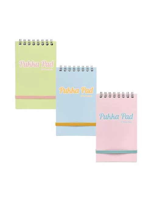 PUKKA PAD Jegyzetfüzet, spirálozott, A7, vonalas, 50 lap, PUKKA PAD "Pastel", vegyes színek