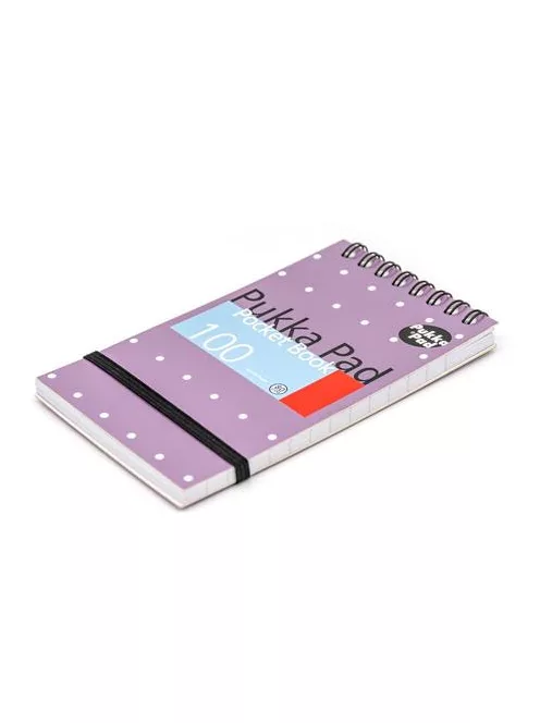 PUKKA PAD Jegyzetfüzet, A7, spirálozott, vonalas, 50 lap, PUKKA PAD "Metallic Pocket Book", vegyes színek