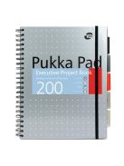 PUKKA PAD Spirálfüzet, A4+, vonalas, 100 lap, PUKKA PAD "Metallic Project Book", vegyes szín