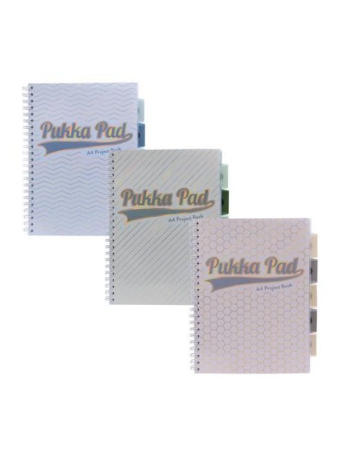 PUKKA PAD Spirálfüzet, A4, vonalas, elválasztóval, 100 lap, PUKKA PAD "Haze Project Book", vegyes szín
