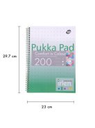 PUKKA PAD Spirálfüzet, A4, vonalas, 100 lap, PUKKA PAD "Irlen Jotta Green"