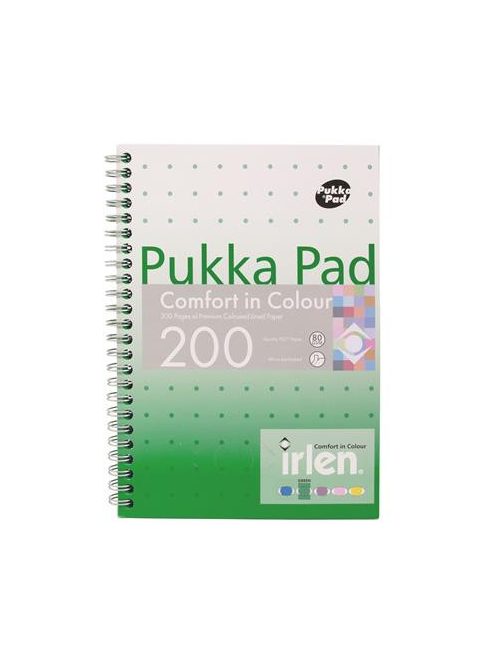 PUKKA PAD Spirálfüzet, A5, vonalas, 100 lap, PUKKA PAD "Irlen Jotta Green"