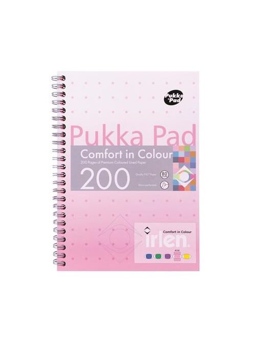 PUKKA PAD Spirálfüzet, A5, vonalas, 100 lap, PUKKA PAD "Irlen Jotta Rose"