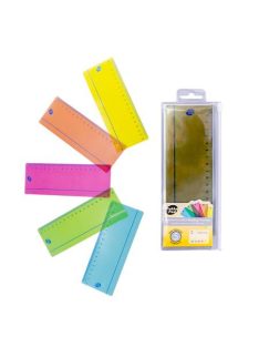   PUKKA PAD Vonalzó készlet, műanyag, 18 cm, PUKKA PAD "Irlen", 5 különböző szín