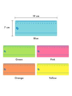   PUKKA PAD Vonalzó készlet, műanyag, 18 cm, PUKKA PAD "Irlen", 5 különböző szín