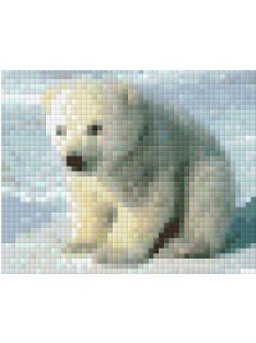   Pixel szett 1 normál alaplappal, színekkel, jegesmedve (801036)
