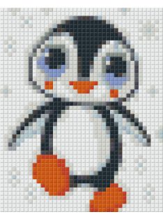   Pixel szett 1 normál alaplappal, színekkel, pingvin (801208)