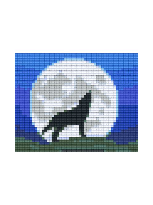 Pixel szett 1 normál alaplappal, színekkel, farkas az éjszakában (801213)