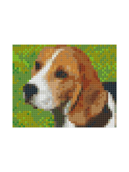 Pixel szett 1 normál alaplappal, színekkel, kutya, beagle (801312)