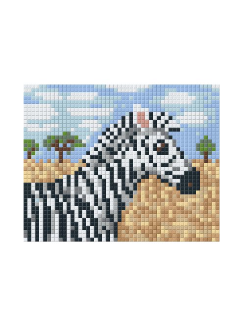 Pixel szett 1 normál alaplappal, színekkel, zebra (801358)